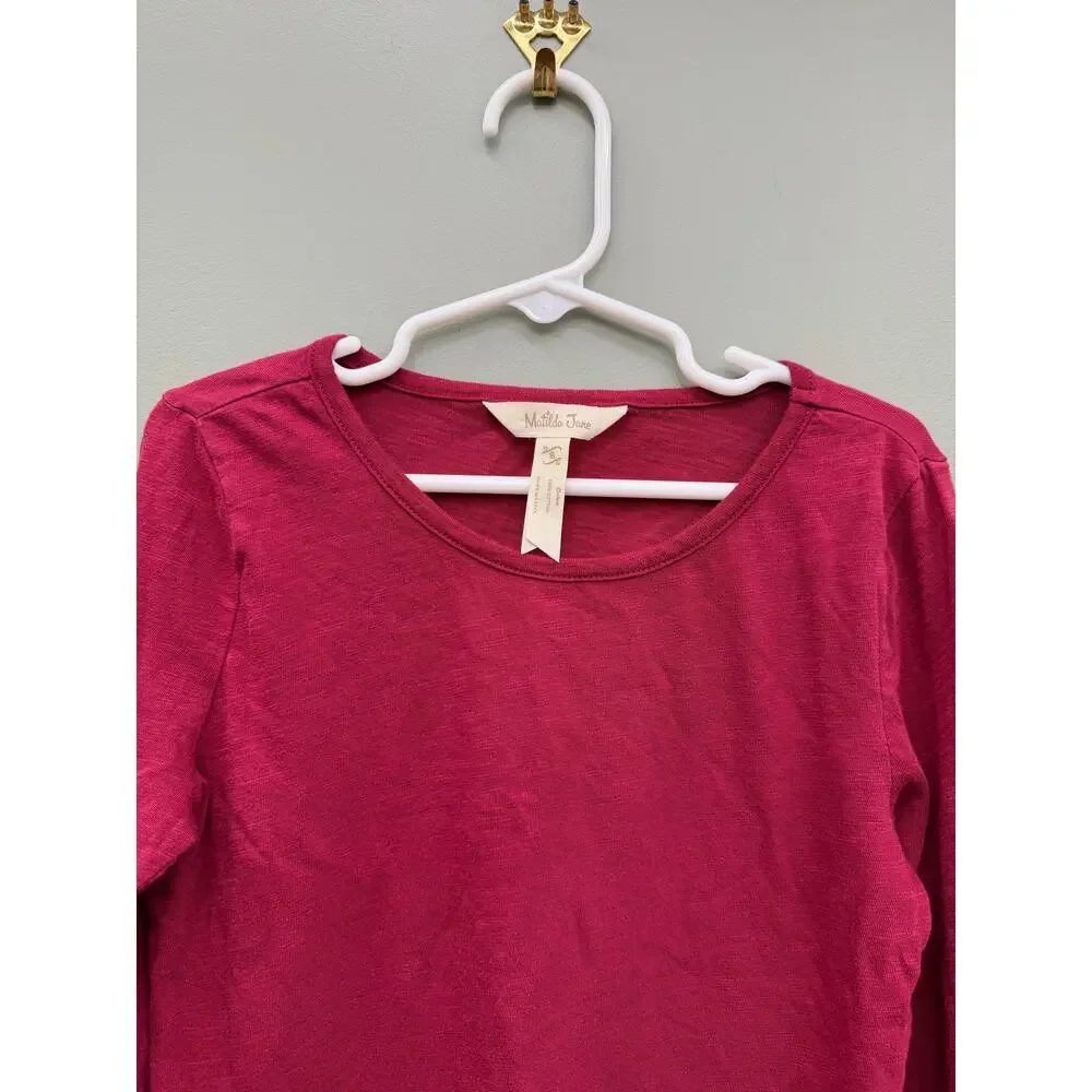 Matilda Jane Girls Size 8 Bell Sleeve Top Berry Pink Boho Peasant Shirt